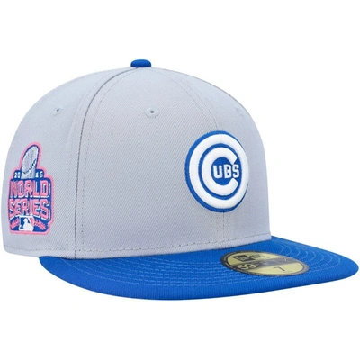 New Era Men's  Gray, Blue Chicago Cubs Dolphin 59fifty Fitted Hat In Gray,blue