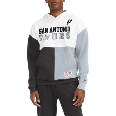 Tommy Jeans Men's  White, Black San Antonio Spurs Andrew Split Pullover Hoodie In White,black