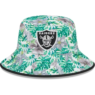 New Era White Las Vegas Raiders Botanical Bucket Hat