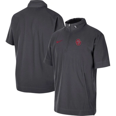 Nike Anthracite Oklahoma Sooners Coaches Half-zip Short Sleeve Jacket