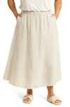 Eileen Fisher A-line Organic Linen Midi Skirt In Undyed Natural