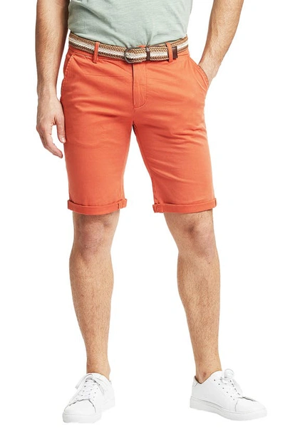Lindbergh Superflex Chino Shorts In Faded Red