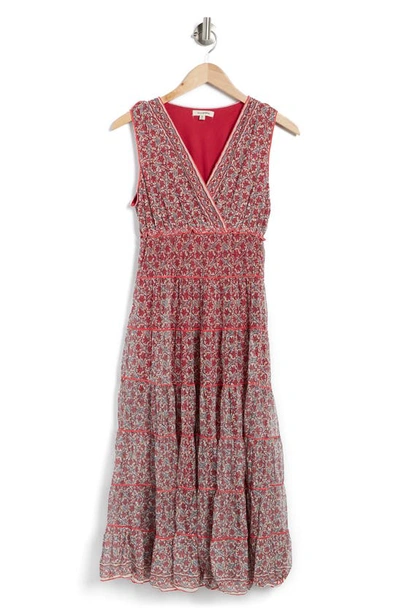 MAX STUDIO V-NECK SLEEVELESS MESH MIDI DRESS 