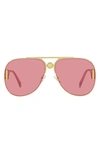 Versace 63mm Butterfly Sunglasses In Pink