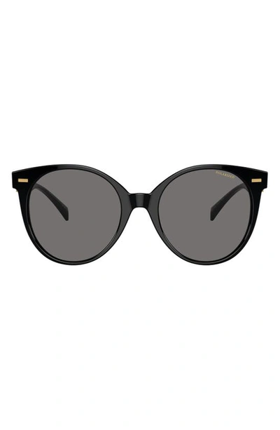 Versace 55mm Polarized Round Sunglasses In Black Polarized