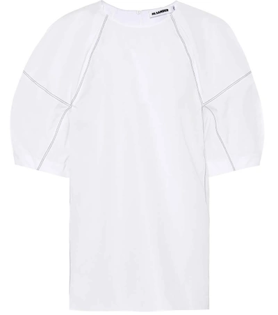 Jil Sander Cotton Poplin Top In White