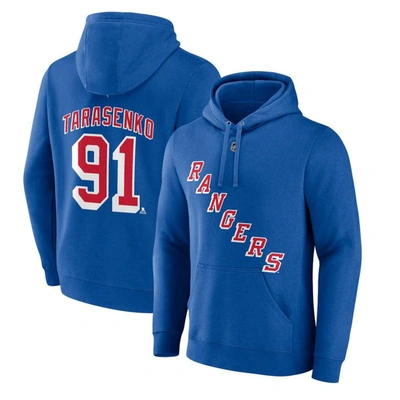 Fanatics Branded Vladimir Tarasenko Royal New York Rangers Authentic Stack Name & Number Pullover Ho