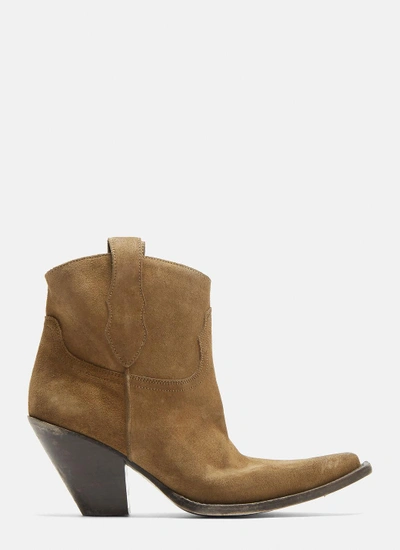 Maison Margiela Mexas Suede Ankle Boots In Brown