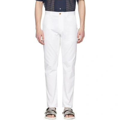 Msgm White Trousers In 01.white
