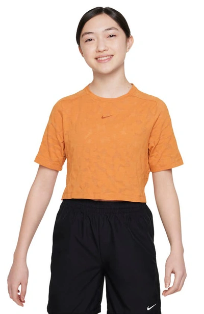 Nike Dri-fit One Big Kids' (girls') Training Top In Orange