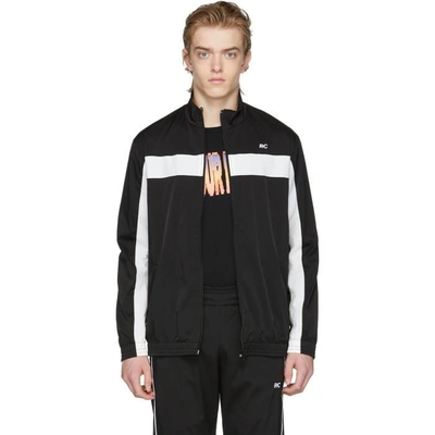 Resort Corps Black And White Rc Zip-up Track Jacket In Black/white