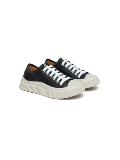 Marni Kids' Lace-up Leather Sneakers In Mr001
