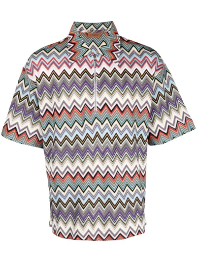 Missoni Zigzag Print Polo Shirt In Multicolor