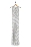 Go Couture Sleeveless Maxi Stripe Dress In Grey Colorblock
