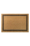 Entryways Border Stripe Coir Doormat In Natural Coir / Black