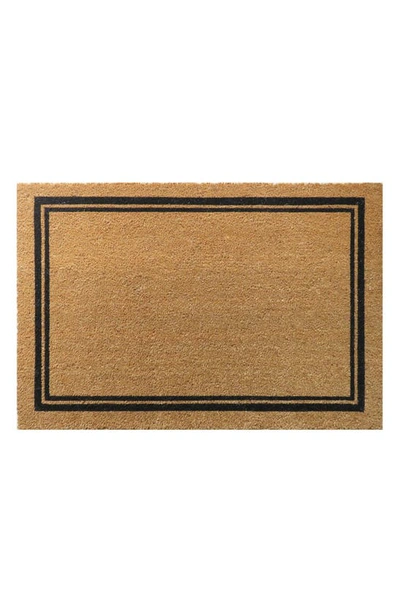 Entryways Border Stripe Coir Doormat In Natural Coir / Black