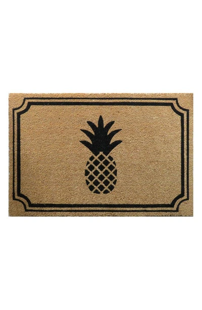 Entryways Pineapple Coir Doormat In Natural Coir / Black
