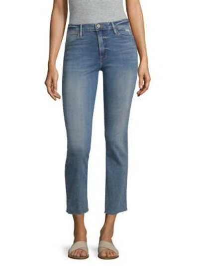 Frame Le High Straight Raw Edge Jeans In Roxton