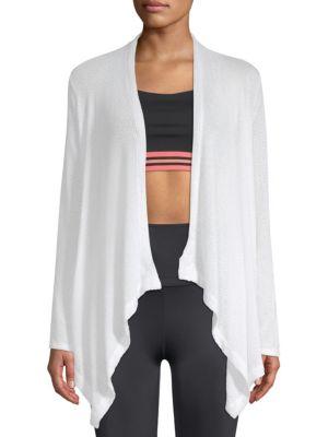 Beyond Yoga Drape Front Cardigan In White Modesens