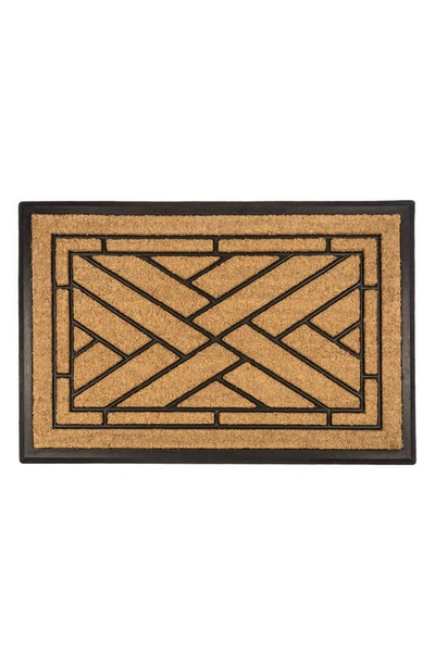 Entryways Diagonal Tiles Doormat In Natural Coir / Black