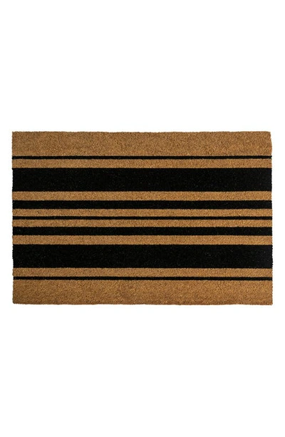 Entryways Bold Stripes Doormat In Natural Coir / Black