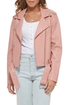 Levi's® Faux Leather Fashion Belted Moto Jacket In Cameo Pink