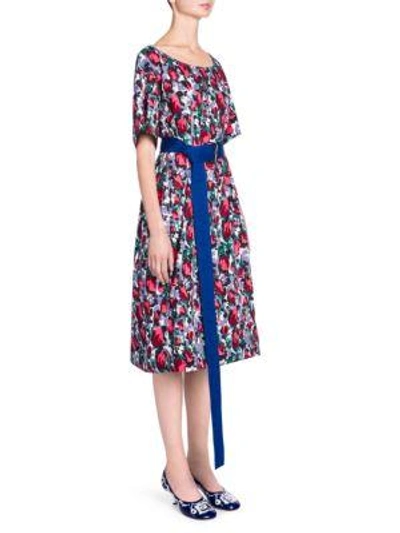 Marni Floral-printed Cotton Poplin Dress In Pink Floral