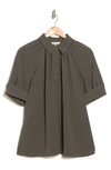Max Studio Short Sleeve Blouse In Army
