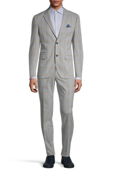 Soul Of London Fancy Check Suit In Grey