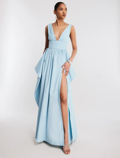Bcbgmaxazria Phoenix V-neck Gown In Dream Blue
