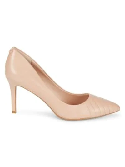 Karl Lagerfeld Women's Roulle Point Toe Leather Pumps In Nude