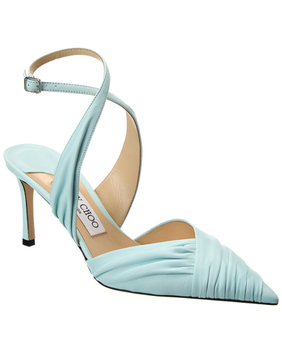 Jimmy Choo Basil 75 Leather Pump In Blue