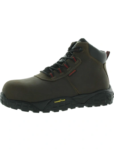 Skechers Treadix Mens Leather Steel Toe Work & Safety Boot In Brown