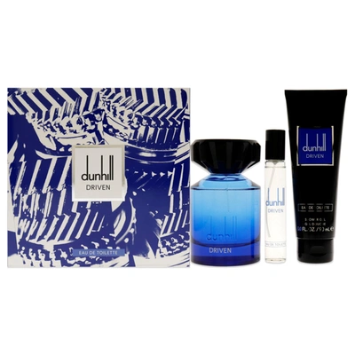 Alfred Dunhill Driven Blue By  For Men - 3 Pc Gift Set 3.4oz Edt Spray, 3oz Shower Gel, 0.15ml Travel