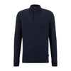 Hugo Boss Organic-cotton Polo Shirt With Embroidered Logo In Dark Blue