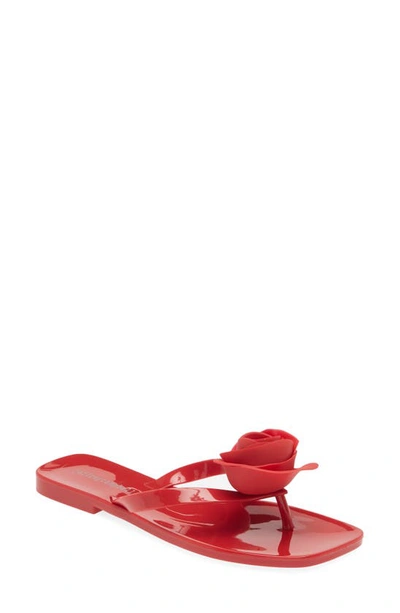Jeffrey Campbell So Sweet Flip Flop In Red Shiny