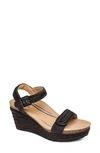 Aetrex Sydney Wedge Espadrille Sandal In All Black