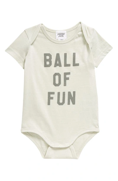 Polished Prints Babies' Ball Of Fun Organic Cotton Bodysuit In Celadon Tint