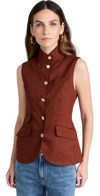 Rag & Bone Slade Linen Blend Vest In Mahogany