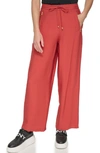 Dkny Drawstring Pants In Red Ochre