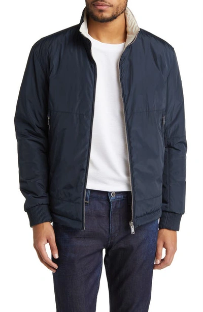 Hugo Boss Crepin Zip-up Jacket In Dark Blue