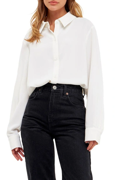 Endless Rose Classic Button-up Shirt In White