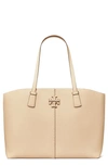 Tory Burch Mcgraw Leather Tote In Brie