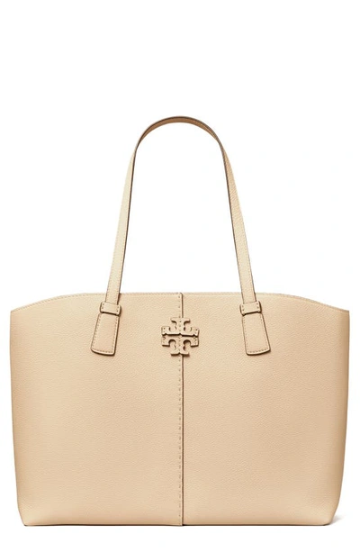 Tory Burch Mcgraw Leather Tote In Brie