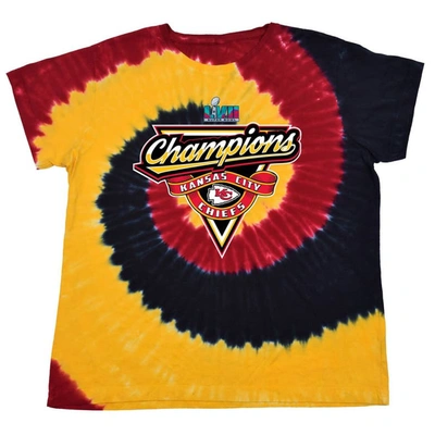 Liquid Blue Red Kansas City Chiefs Super Bowl Lvii Champions Tie-dye T-shirt
