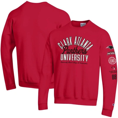 Champion Scarlet Clark Atlanta University Panthers 2-hit Powerblend Pullover Sweatshirt