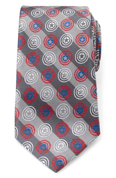 Cufflinks, Inc Captain America Shield Stripe Tie In Grey