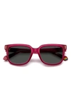 Polaroid 54mm Polarized Rectangular Sunglasses In Fuchsia/ Gray Polar