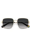 Polaroid 56mm Polarized Square Sunglasses In Gold/ Gray Polarized