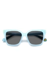 Polaroid 54mm Polarized Cat Eye Sunglasses In Azure/ Gray Polar
